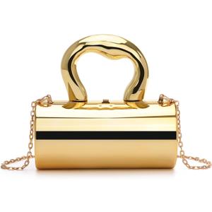 Acrylic Clutch Bag, Acrylic Purse for Women with Removable Strap and Lift-Up Lock, Gold Clutch Purses for Women