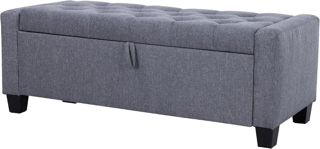 Fromann Upholstered Storage Ottoman Bench for Bedroom Living Room Entryway