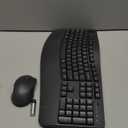 Wireless Keyboard and Mouse Combo,2.4G Full Size Wave Keys Ergonomic Keyboard with Wrist Rest for Natural Typing, 3 DPI Adjustable Ergonomic Silent Mouse for Computer/Laptop/Windows/Mac (Gray)