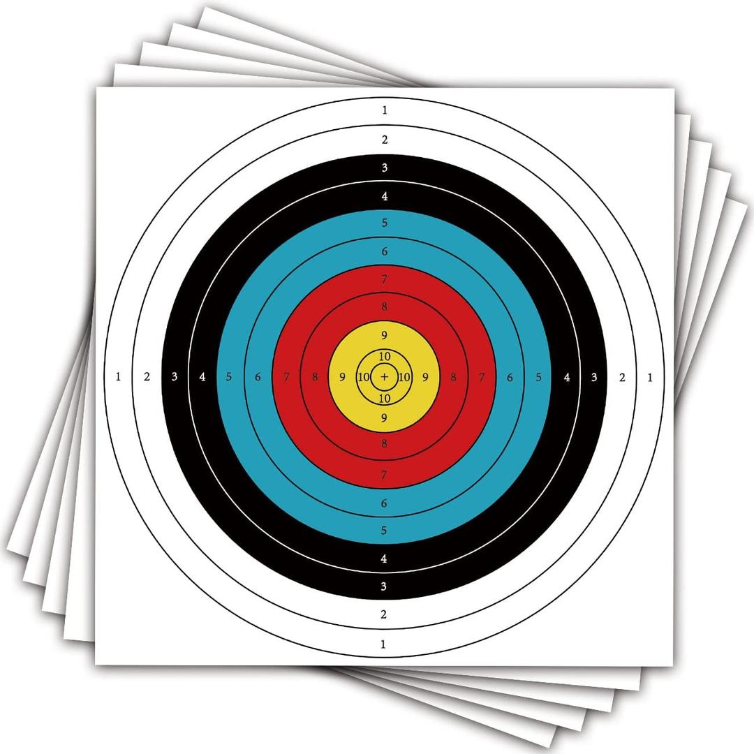 THREE ARCHERS Archery Targets Paper 20pcs Standard Archery Target for Backyard 23.6In 10 Ring Bow and Arrow Targets Face for Hunting & Shooting Archery Accessories for Target Practice