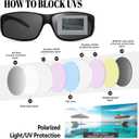 Polarized Sunglasses Fit Over Glasses for Men Women, Wrap Around Sun Glasses for Driving Fishing UV400 Protection