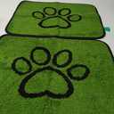 Qeils Washable Pee Pads for Dogs, 2 Pack Super Absorbent Reusable Puppy Pads with Green Long Wool for Potty Training, Floor, Couch, Bed, and Crate,18"x 24"