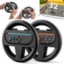 Steering Wheel for Nintendo Switch 2 Joy Con (2025), Switch 2 Racing Wheel for Mario Kart World & 8 Deluxe, NS2 Racing Games Accessories with Ergonomic Design and Easy to Install - 2 Packs Black