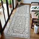 Vasofe Area Rugs for Bedroom Machine Washable Rugs for Living Room, Vintage Rug with Non-Slip Backing, Water Repellent Rug for Office, Kids Playroom (Grey, 2' x 6')