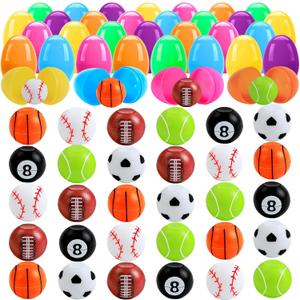30pcs Prefilled Easter Eggs with Fidget Spinner Ball Toys for Kids Easter Basket Stuffers Egg Fillers Easter Egg Hunt Party Favors Classroom Prize for Boys Girls