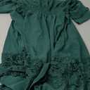 Olaesa Women's Lace Maxi Dress Short Sleeve V Neck Party Dress Smocked Waist Boho Maxi Dress Bohemian Dress for Women XL