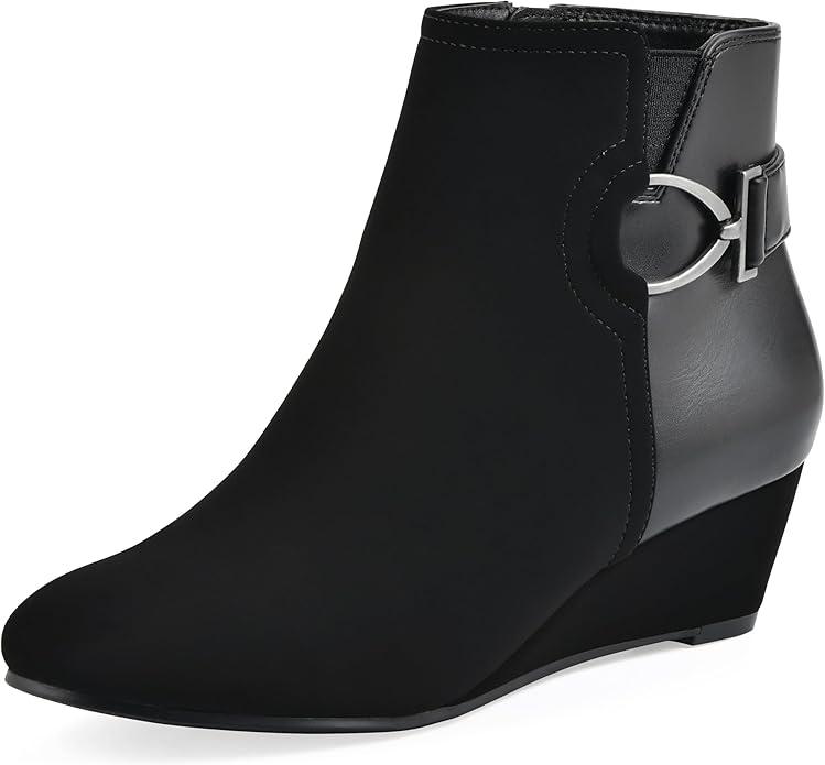 White Mountain Women's Chaise Wedge Ankle Bootie (Size 10)
