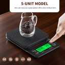 Coffee Scale with Timer - 0.1g Accurate, 3kg Drip Espresso Scale for Pour Over Coffee, Portable Digital Kitchen Food Scale with, LCD Displa, Non-Slip Mat (Including Batteries) - Black