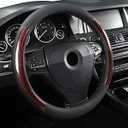 Microfiber Leather 15" Universal Fit Car Steering Wheel Cover, Elastic Breathable and Odorless (Medium (14.5" - 15"))