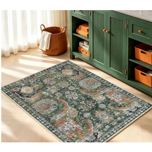 Washable Area Rugs for Living Room: 120x24 Rug Boho Vintage Rugs Stain Resistant Non Slip Low Pile Lightweight Soft Carpets for Bedroom Kitchen Dining Room Nursery Kids Room Farmhouse Home Office