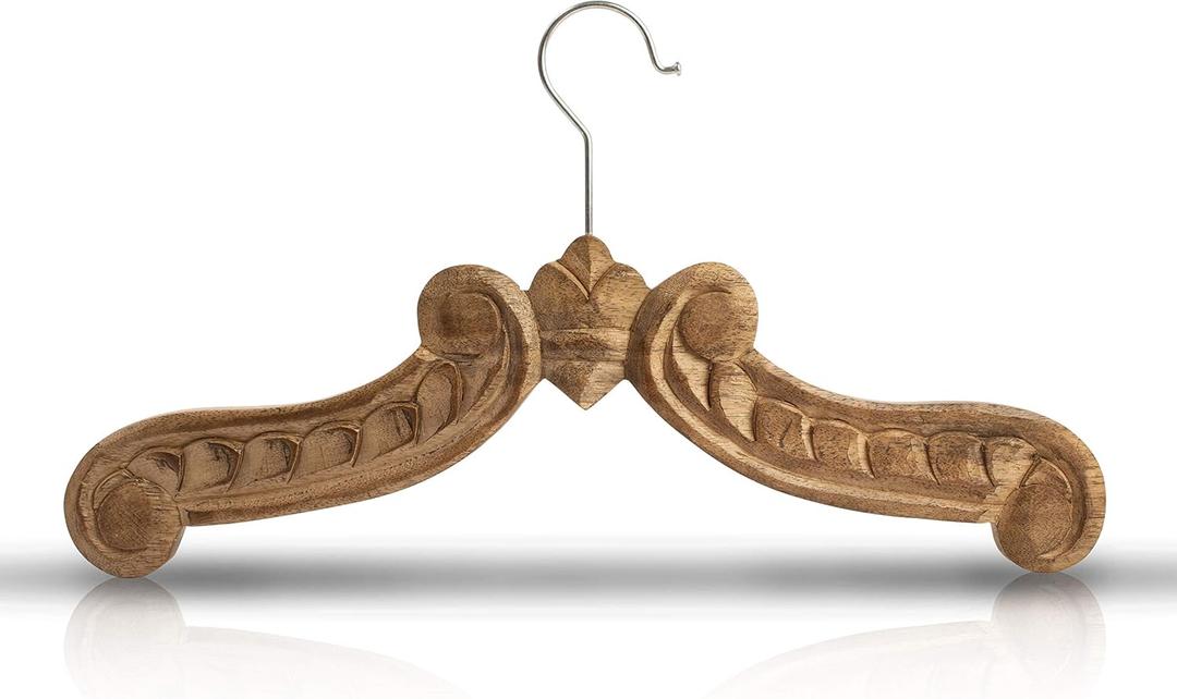 Handmade Vintage Wooden Wedding Suit Jacket Tuxedo Shirt Coat Clothes Hanger for Groom & Bridal Wedding Dress Non Slip Smooth Finish Swivel Hook Bridal Shower Party Favor Gift Ideas 15"