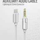 Acoustix™ 3.5mm to Apple Lightning Braided Auxillary Cable - White, 6ft