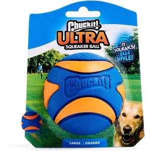 Chuckit! Ultra Squeaker Ball Dog Toy, Large (3 Inch) 1 Pack, for Large Breeds