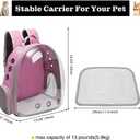 Vivicreate Large Cat Backpack Carrier for Travel and Hiking Transparent Pet Bubble Backpack for Cats up to 20lbs with Ventilation and Padded Straps Mochila (Pink)