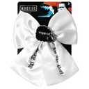 2 x LUV HER Universal Monsters - Gothic Jewelry Long Tail Silk Alike Premium Feel Hair Bow for Girls with Alligator Clip with Charm - Hair Accessory, Ages 3+