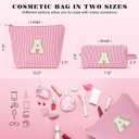 Travel Makeup Bag Organizer - Travel Essentials, Initial Travel Toiletry Bag with Zipper | Small Makeup Bag for Purse Cute Purple Stuff Birthday Gifts for Women Mom Daughter, Purple Letter L