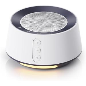 BGOVERSS White Noise Sound Machine with 14 Soothing Sounds and 10 Levels Night Light for Sleeping, 5 Timers and Memory Feature Plug in Sound Machine for Nursery Baby Kids Adults (White)