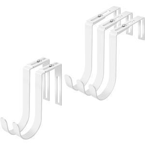 Adjustable Cubicle Hooks, Over The Door Hooks, Premium Metal Cubicle Door Hangers, Fit 1 3/8" to 3 1/2" Panels Heavy Duty Holder for Clothes, Towels, Hats, White, 5 Pcs