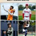 Compression Padded Arm Sleeves for Youth & Adults - Elbow & Forearm Support - Breathable Football Padded Sleeves (Red)