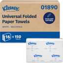 Kleenex Professional Universal Multifold Paper Towels, Bulk (01890), Absorbency Pockets, 9.2" x 9.4" Towel, White (150 Sheets/Pack, 16 Packs/Case, 2,400 Sheet Total), 150 Count