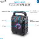 iLive Electronics ISB199B Wireless Tailgate Party Speaker, with LED Light Effects and Built-in Rechargeable Battery, Black