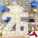 4.5FT 2026 Graduation Decorations, Large 26 Light Up Numbers Graduation Cap with Lights, White Mosaics Marquee 26 Numbers Kit for Class of 2026 High School College Graduation Grad Party Decorations