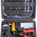 beduan 16pcs Brake Bleeder Kit Hand Held Vacuum Pump Tester with Adapters for Automotive (Black)