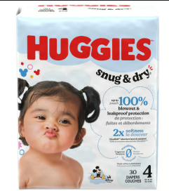 Huggies Snug & Dry 22-37 lbs Size 4 Baby Diapers (124 ct)