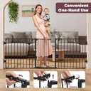 29.4-78" Extra Wide Baby Gate, Long Dog Gates Indoor for Doorways Stairs, Essential Large Safety Gate for Child Toddler with Anti-Trip Pedal, Adjustable Pet Gate, 28" Tall 3 Metal Panels Black