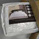 GOHOME 128x120 Oversized King Comforter All Season Extra Large King Size Microfiber Comforter Quilted Down Alternative Duvet Insert with 8 Corner Tabs (White)