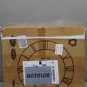 Maxstar Round Wall Clock for Living Room Decor Battery Operated Non Ticking Silent Vintage Black Metal Wood Clocks for Home Living Room Garden Farmhouse Office Kitchen Decoration -20 inch (Black-arabic Numerals)