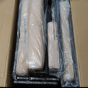 Shintenchi 2 Pieces Patio Furniture Sets Outdoor All-Weather Sectional Patio Sofa Set PE Rattan Manual Weaving Wicker Patio Conversation Set with Glass Table&Ottoman Cushion and Red Pillows, Beige (Set of 2, Left and Right Chair)