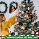 2 x Camel Velvet Bows for Christmas Tree 24 Pcs: Vintage Velvet Ribbon Bows for Tree Wreath Garland Gift Wrapping Decor - Small Christmas Tree Bows for Home Holiday Xmas Decoration (5"x7", 3/8" Width)