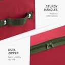 ZOBER Underbed Christmas Ornament Storage Box - Stores 72 Large 4" Ornaments, With Dividers - Tear Proof 600D Oxford Fabric, Ornament Organizer Storage Box, Durable Christmas Containers Holder - Red