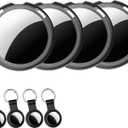 4 Pack Tracker Tags [Apple MFi Certified] Bluetooth Air Tracker Pair with Apple Find My (iOS Only) Smart Tracking Tags Keys Finder Item Locator Worldwide Tracker for Pets Backpack Wallet Dogs Luggage