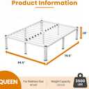 NKZ 18 Inch Queen Size Metal Platform Bed Frame with Round Corner Legs