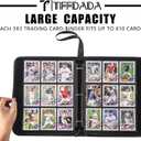 Premium Trading Card Binder,9 Pocket, Holds Up to 810 Cards with 45 Double-Sided Sleeves, Label Design with a Pen, Top Loading Card Collection Album Folder with Zipper for TCG,Sports Cards