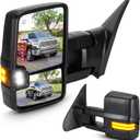 Towing Mirrors Heated for Toyota Tundra 2007-2017, Sequoia 2008-17 with Turn Signal Running Light Manual Folding Telescoping LH&RH