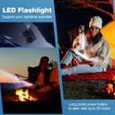 Portable Fan Rechargeable, Personal Waist Neck Wearable Cooling Fan with Light up to 16Hours Working Time, 4 Speeds 9200RPM Strong Airflow for Outdoor, Jobsite, Camping, Travel (Black)