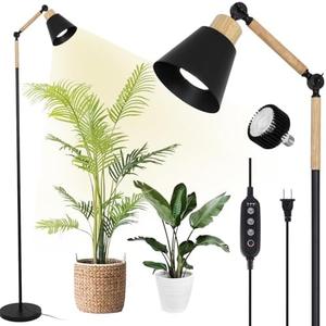 HMVPL Grow Lights for Indoor Plants Full Spectrum, Plant Lights for Indoor Growing with 20W COB Grow Light Blub, 4/8/12H Timer, Standing Tall Grow Lamp for Middle Large Plants, (75'', Height Adjustable)
