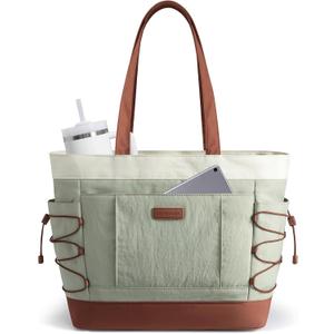 LOVEVOOK Tote Bag for Women, Puffer Tote Bag with Large Cup Holder, Lightweight Shoulder Bag Handbag for Travel, Work, Gym