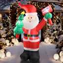 6 FT Christmas Inflatable Santa Claus Outdoor Decorations with Built-In LEDs, Blow-Up Santa for Yard Decorations, Inflatable Xmas Decorations for Christmas Indoor, Outdoor, Garden, Lawn, Winter Decor