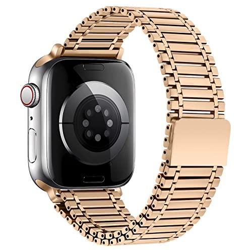 For Apple Watch Band 49mm 46mm 42mm 45mm 41mm 44mm 40mm 38mm, iWatch Bands Magnetic Metal Strap Women Men Stainless Steel Bracelet Wristband for Apple Watch Ultra/2 Band Series 10 9 8 7 SE 6 5 4 3 2