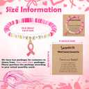 12/24 Set Breast Cancer Survivor Bracelets Heishi Clay Breast Cancer Awareness Accessories with Inspirational Card Pink Ribbon Party Favor Gifts for Women Best Friend
