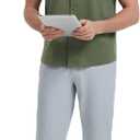 VEBOON Men's Short Sleeve Button Down Shirts Cotton Lightweight Stretch Moisture Wicking Dress Shirt with Pocket