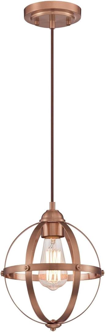 Westinghouse 6362100 Stella Mira One-Light Indoor Mini Pendant, Washed Copper Finish