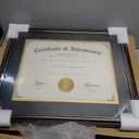 ELSKER&HOME Diploma Frames 11x14 with Mat- Solid Cherry Wood - Display 11x14 Document/Certificate with Mat or 15x18 without Mat - Wall Mount Display (Double Mat, Black Mat with Golden Rim)