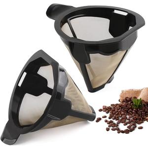Replacement Parts 2pcs Cone Reusable Coffee Permanent Filters, Compatible with Ninja Coffee Maker CM305, CP301, CP307C,CM401