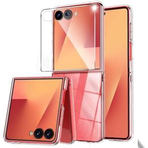 Pack of 5 QiiSpark for Samsung Galaxy Z Flip 7 Case Clear with Built-in Front Screen Protector Galaxy Flip Z7 Cover Anti-Yellowing Hard Pc Shockproof Phone Case for Samsung Z Flip 7 5G,Crystal Clear 