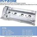MITZONE Engine Valve Cover with PCV Hose & Gasket Compatible with 2001-2015 Toyota Camry Corolla RAV4 Highlander Solara Matrix Scion tC xB 2.4L Replace 11201-28014 11201-28033